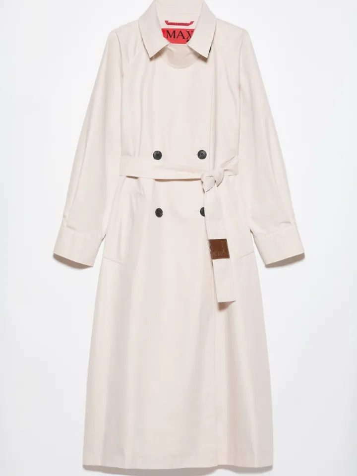 Gabardine trench coat - mother-of-pearl