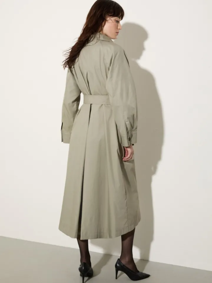 Gabardine trench coat - sage