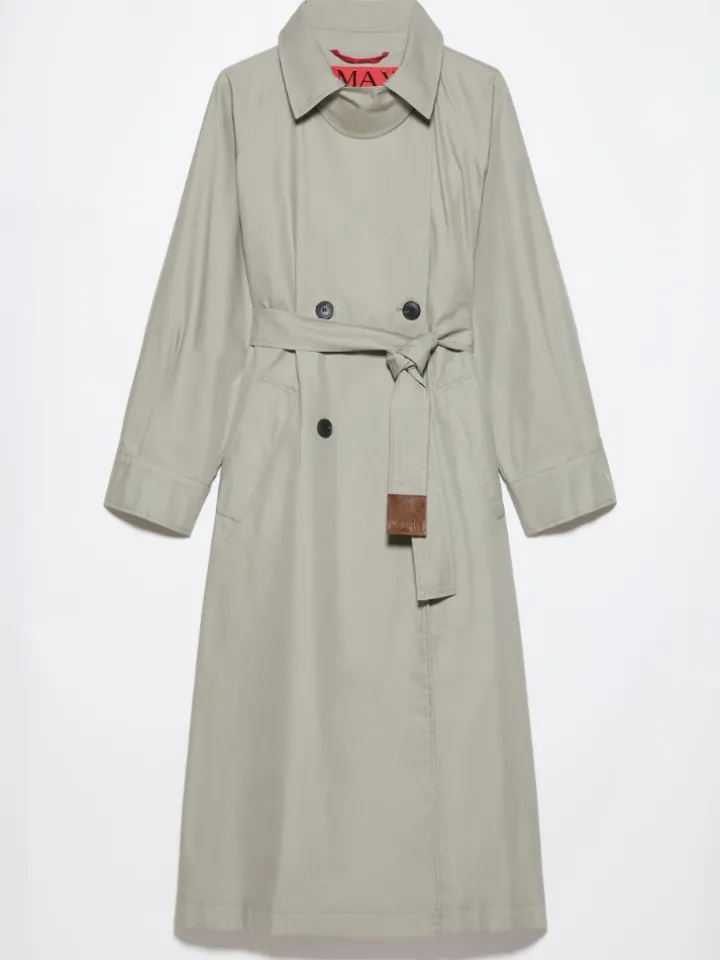 Gabardine trench coat - sage