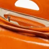 Glossy leather maxi Bookbag - tangerine