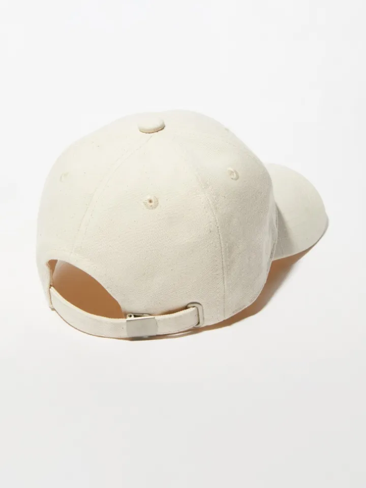 Hemp and cotton baseball cap - white