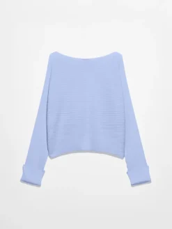 Horizontal rib-knit sweater - lavender