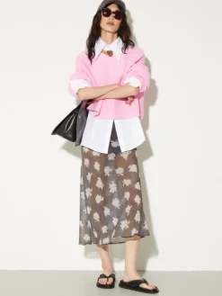 Horizontal rib-knit sweater - pink