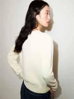 Jacquard cotton jumper - wool white