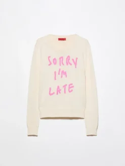 Jacquard cotton jumper - wool white