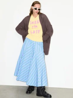 Jacquard cotton jumper - yellow