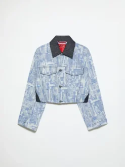 Jacquard fabric jacket - beige