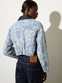Jacquard fabric jacket - beige