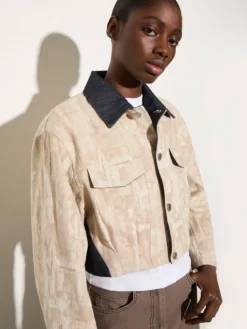 Jacquard fabric jacket - blue jeans