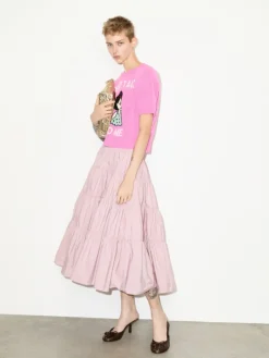 Jacquard knitted T-shirt - pink