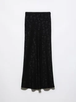 Jacquard midi skirt - black