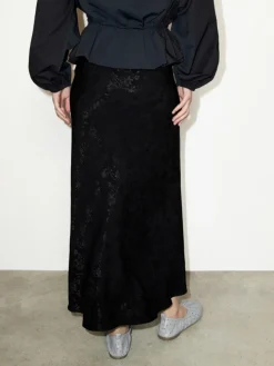 Jacquard midi skirt - black