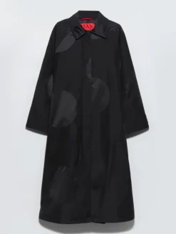 Jacquard padded coat - black