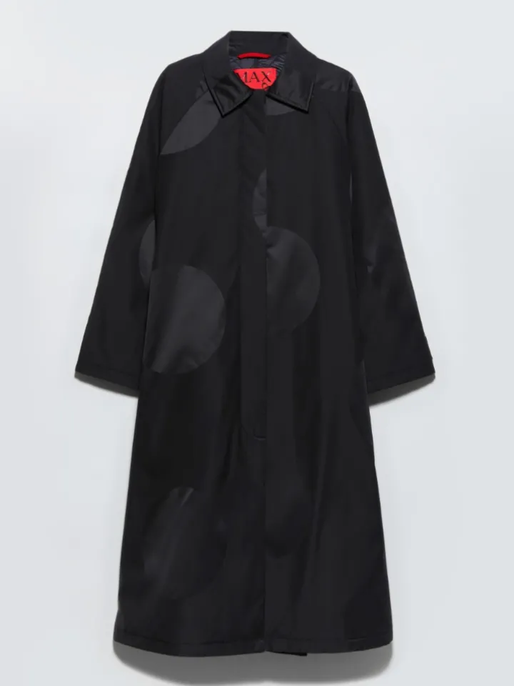 Jacquard padded coat - black