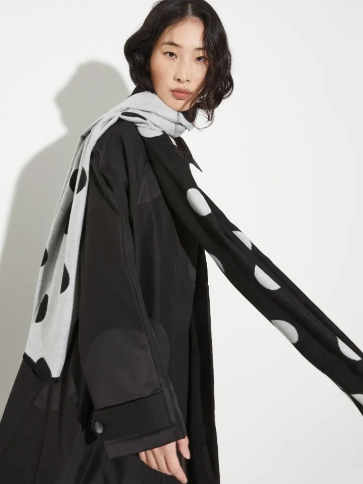 Jacquard stole - black white