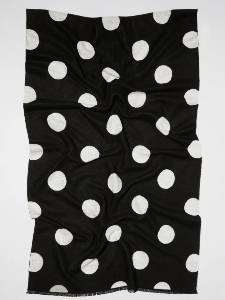 Jacquard stole - black white