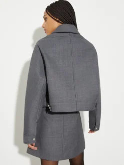 Jersey and grisaille jacket - melange grey