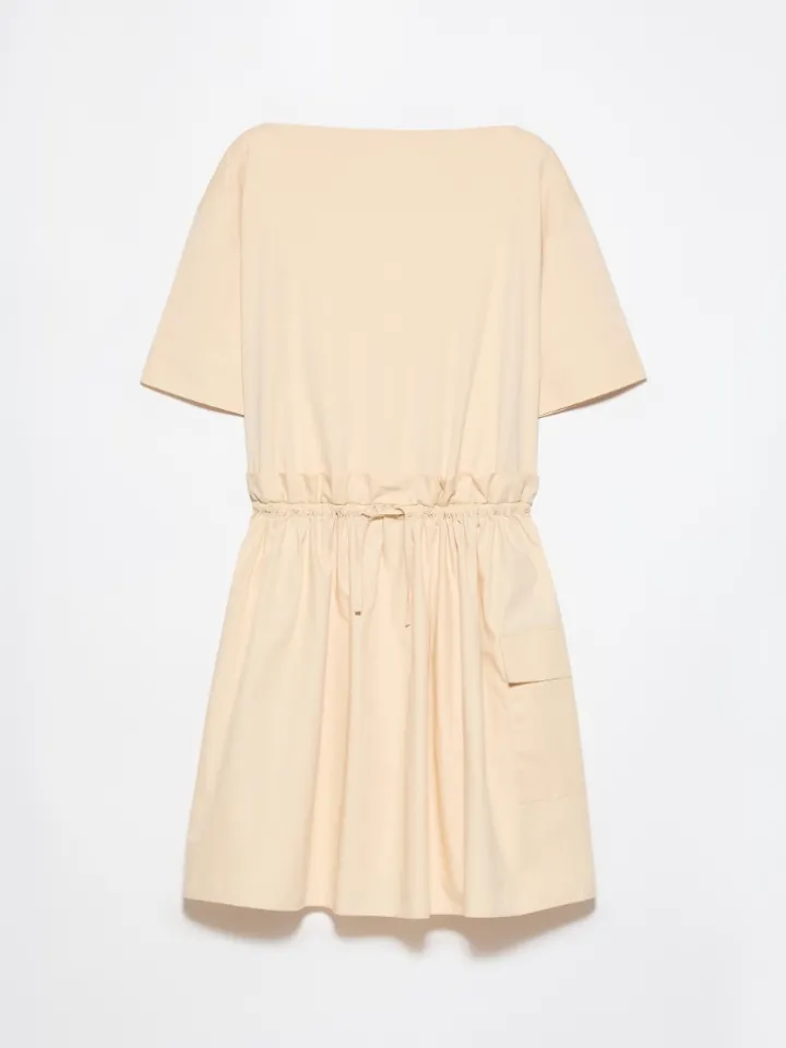 Jersey and poplin dress - sand