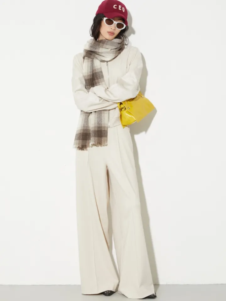 Jersey and satin jacket - mastic