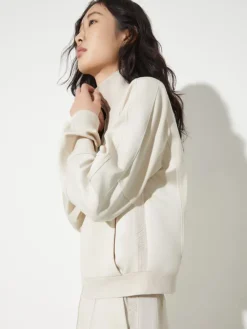 Jersey and satin jacket - mastic