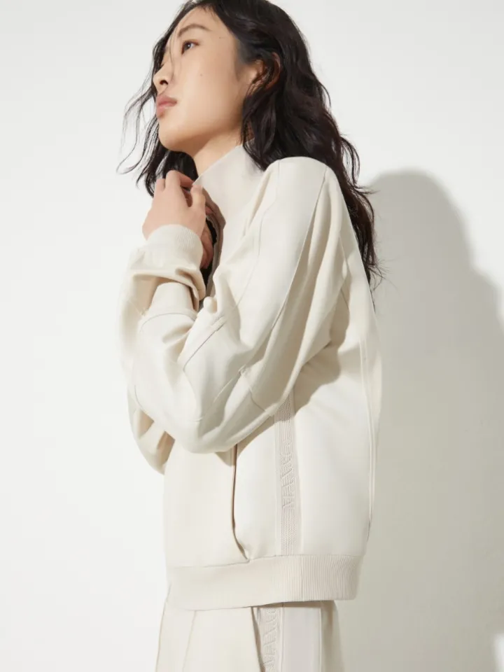 Jersey and satin jacket - mastic