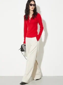 Jersey and satin joggers - mastic