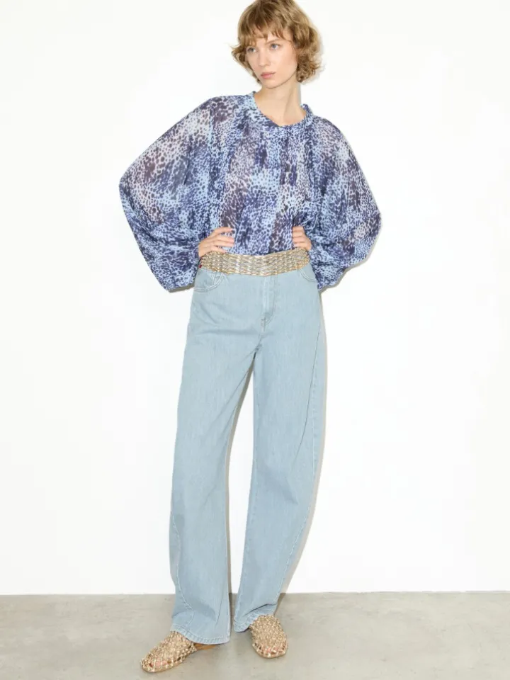 Jersey circle shirt - light blue