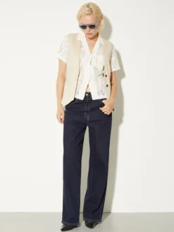 Lacy jersey bowling shirt - milk