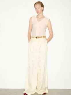 Lacy jersey top - ecru