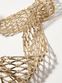 Laminated braided belt - gold