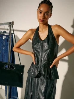Leather corset Sami Miró &Co.llaboration - black