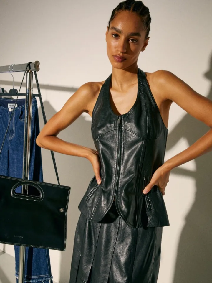 Leather corset Sami Miró &Co.llaboration - black
