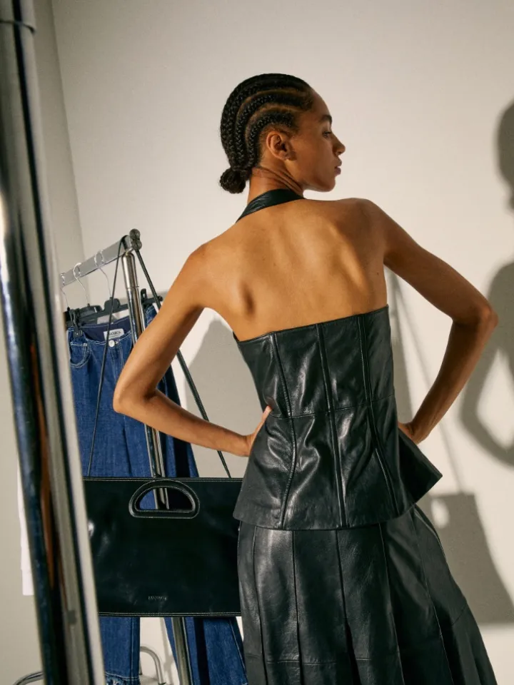 Leather corset Sami Miró &Co.llaboration - black