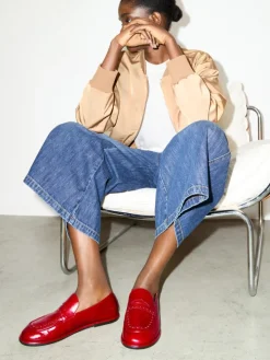 Leather loafers - red