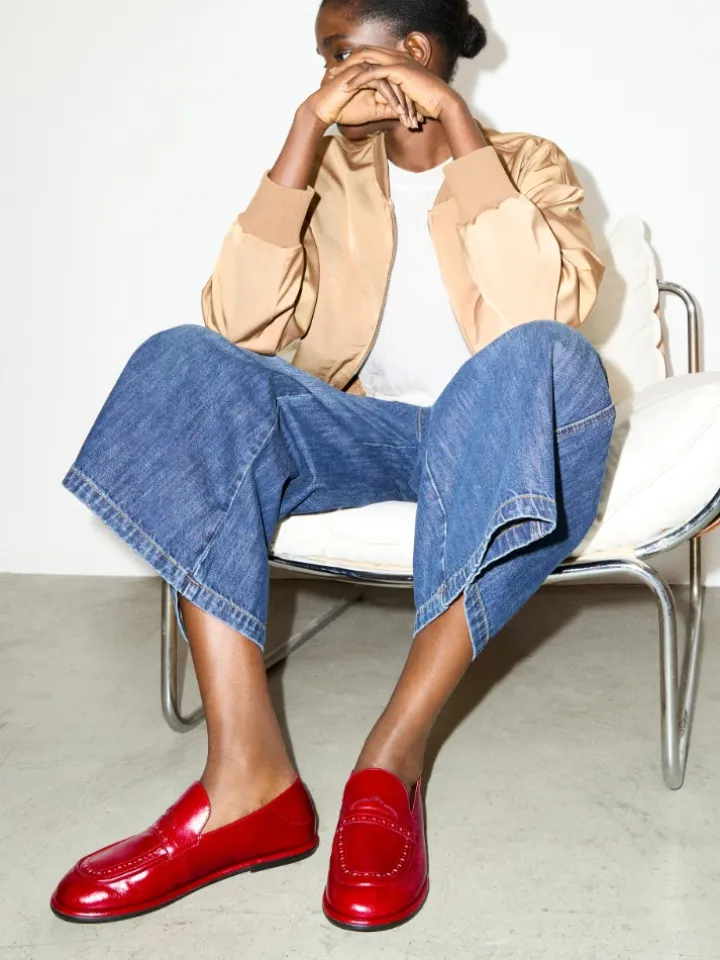 Leather loafers - red