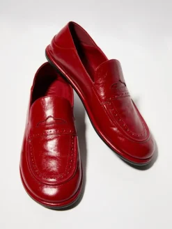 Leather loafers - red