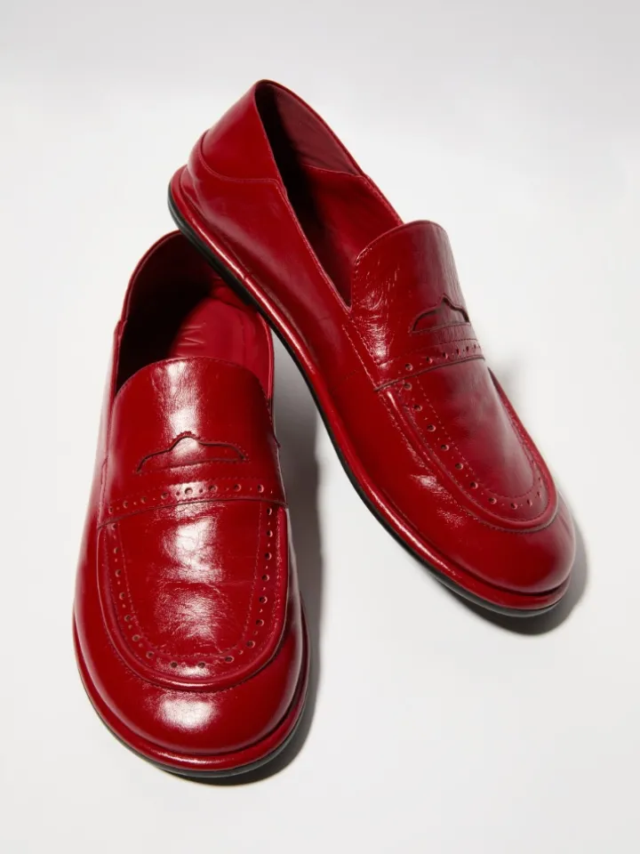 Leather loafers - red