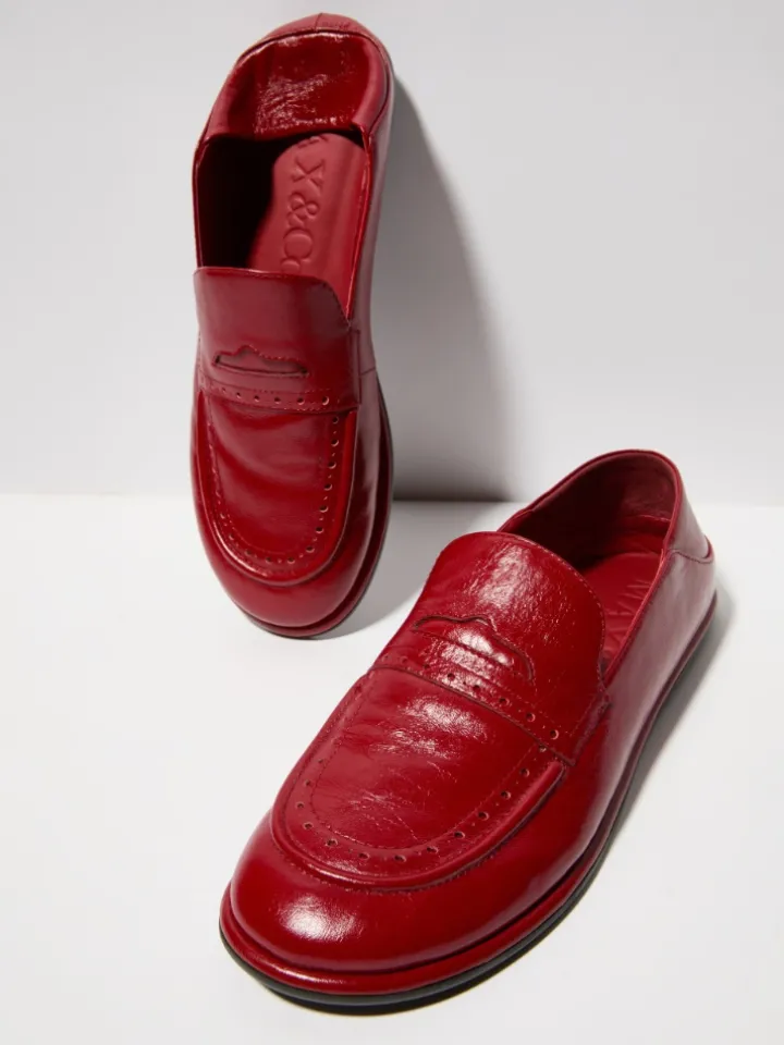 Leather loafers - red