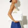 Leather maxi Bookbag - white