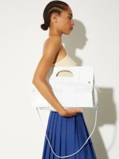 Leather maxi Bookbag - white