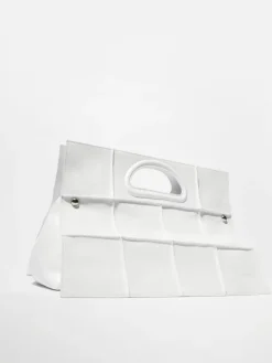 Leather maxi Bookbag - white