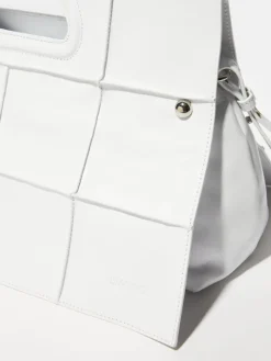 Leather maxi Bookbag - white