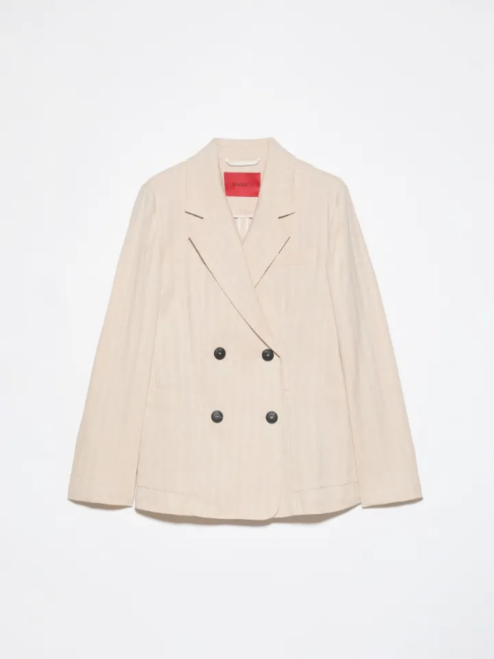 Linen and cotton-blend blazer - rope