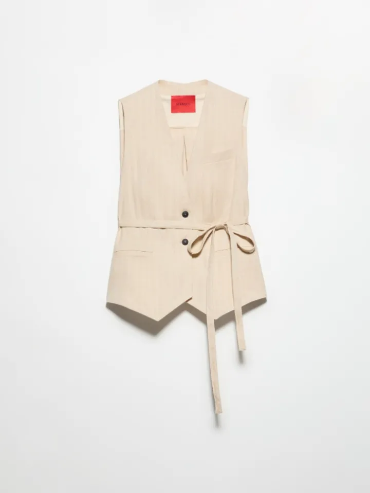 Linen and cotton gilet - rope