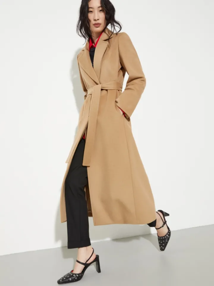 Longrun coat in drap - camel