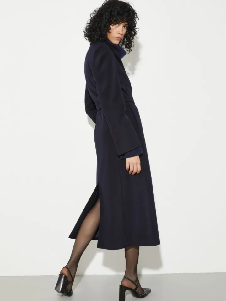 Longrun coat in drap - navy