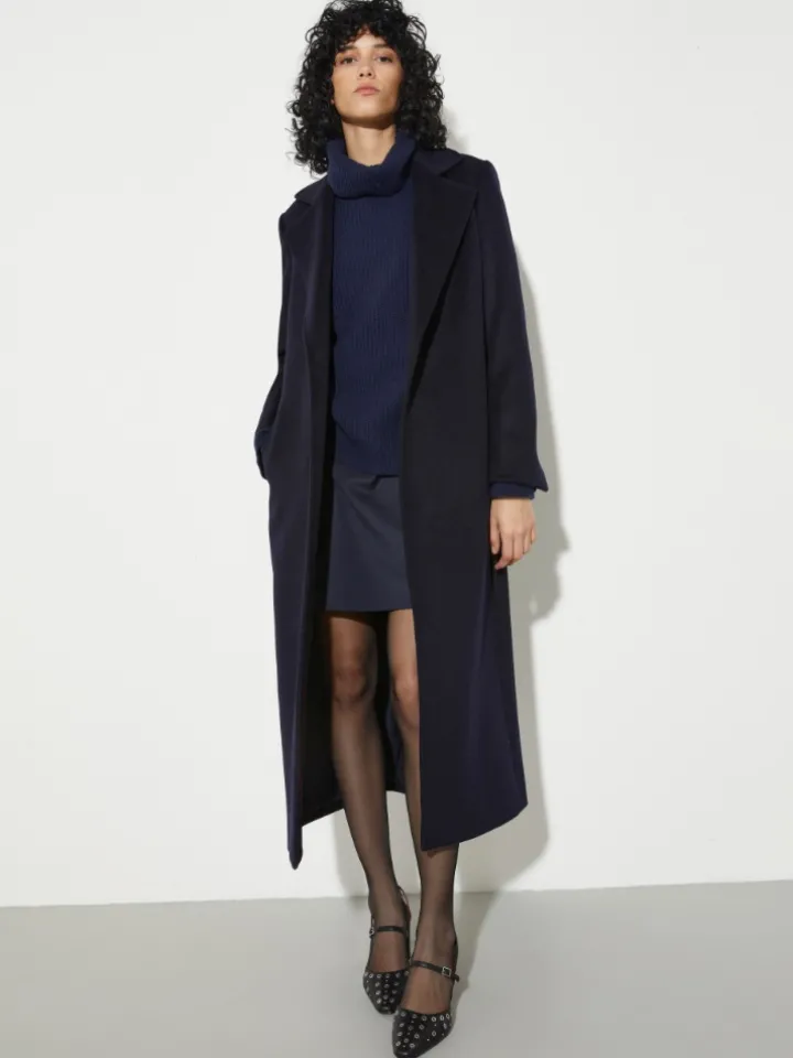 Longrun coat in drap - navy