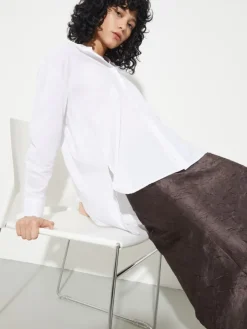 Loose-fitting poplin shirt - white