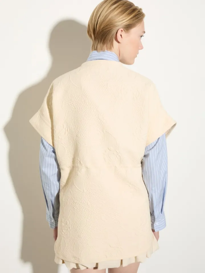 Matelassé fabric jacket - milk