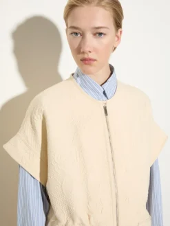Matelassé fabric jacket - milk